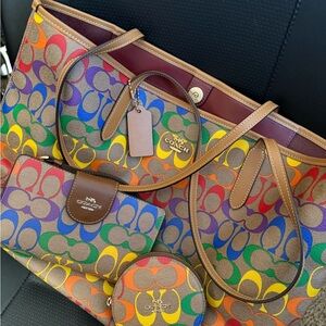 Coach Rainbow Signature Tote Bag Pride Collection